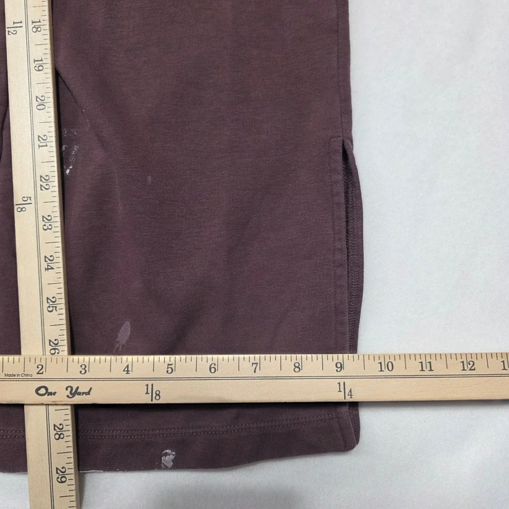 Vuori Sweatpants Womens L Purple Wide Leg Slit Hem Cotton Blend Joggers Plum‎